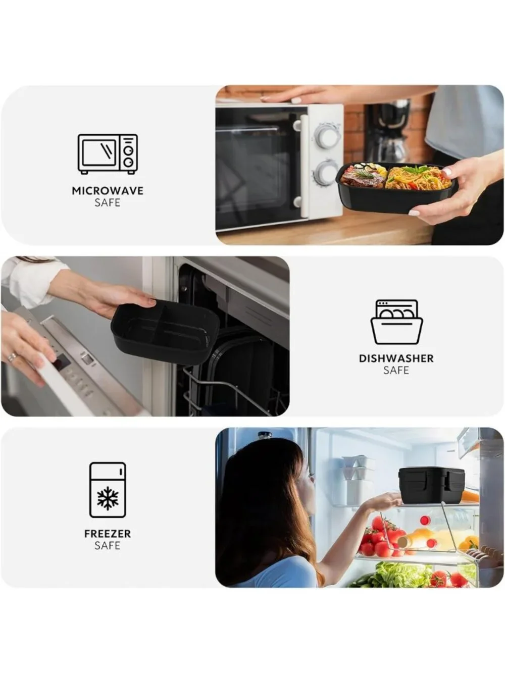 8-Compartment Bento Lunch Box for Adults - Microwave & Dishwasher Safe, 51 OZ